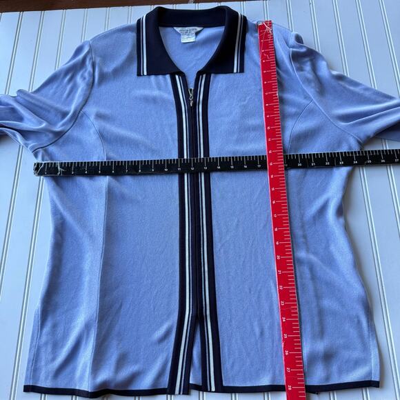 Misook Periwinkle Black Zip up block cardigan Size 1X - Picture 7 of 7